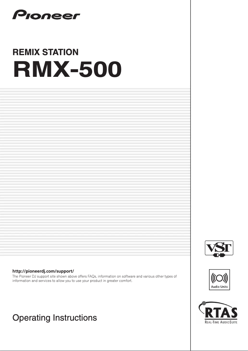 Image de la première page du manuel de l'appareil RMX-500