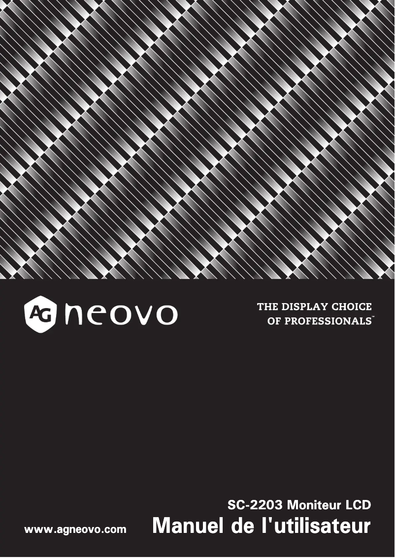 Page 1 de la notice Manuel utilisateur AG Neovo SC-2203