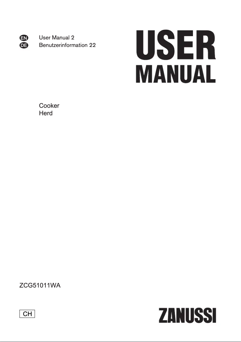 Image de la première page du manuel de l'appareil ZCG51011WA