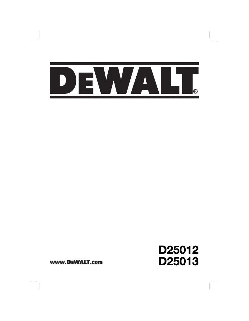 Page 1 de la notice Manuel utilisateur DeWalt D25013