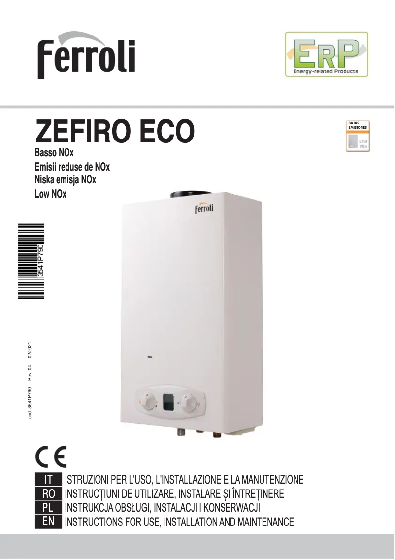 Page n°1 - Manuel utilisateur Ferroli Zefiro Eco