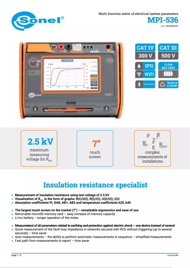 Image de la première page du manuel de l'appareil MPI-536