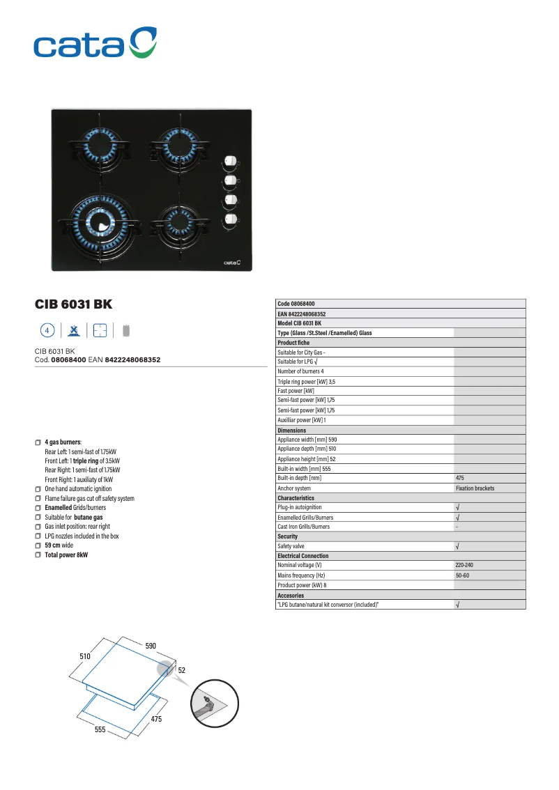 Image de la première page du manuel de l'appareil CIB 6031 BK
