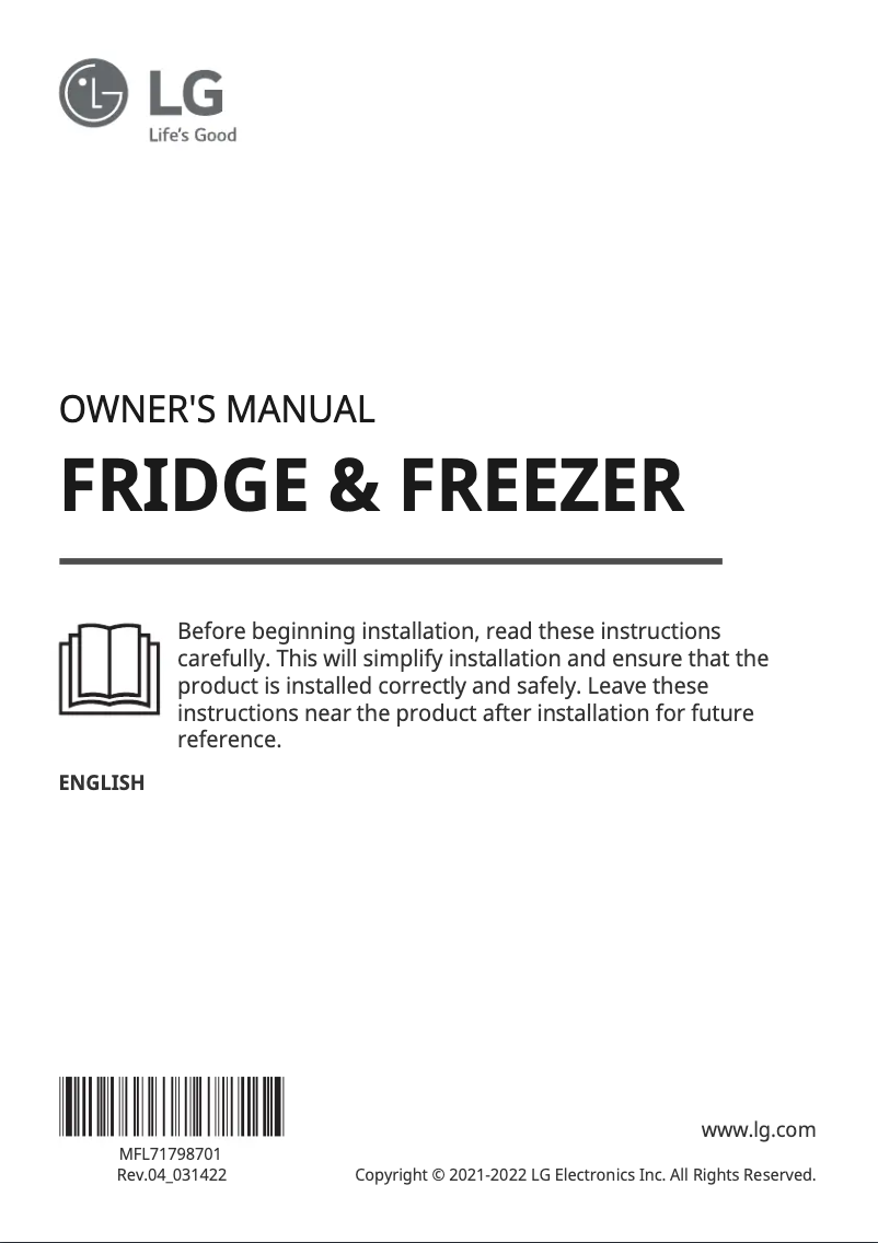 Página 1 del manual Manual de usuario LG GSLV71PZLE