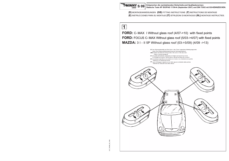Page 1 de la notice Manuel utilisateur Twinny Load S 09