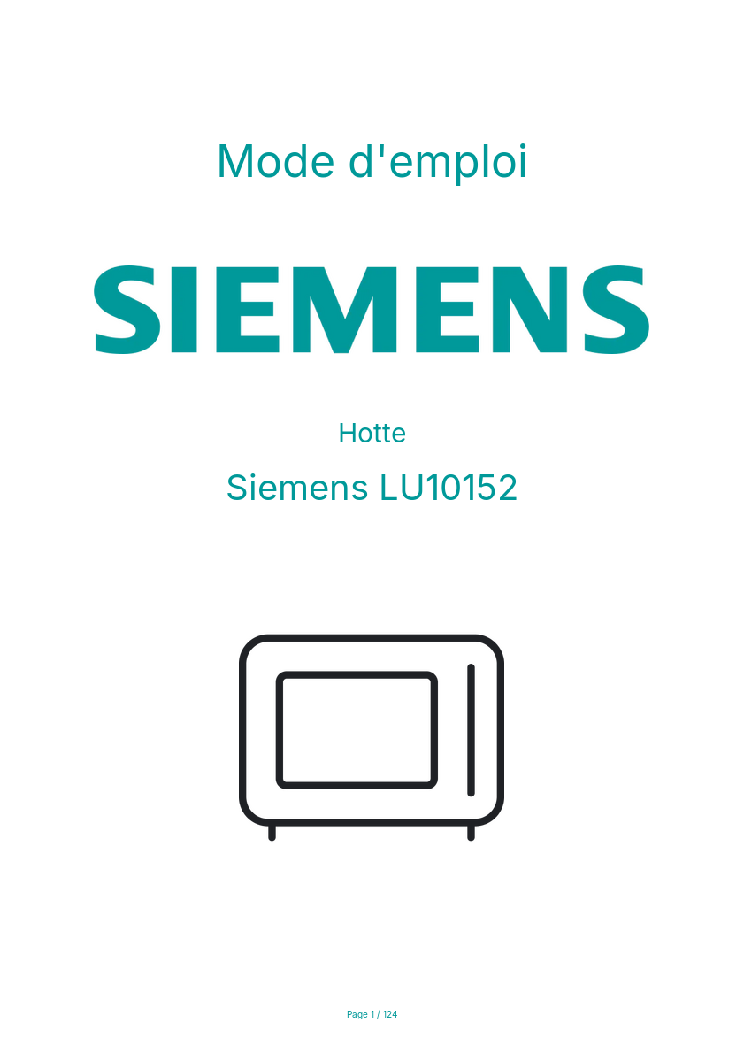Page n°1 - Mode d'emploi Siemens LU10152