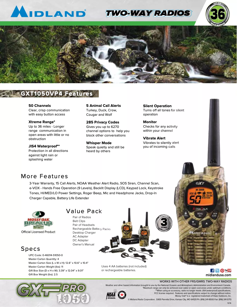 Image de la première page du manuel de l'appareil GXT1050VP4