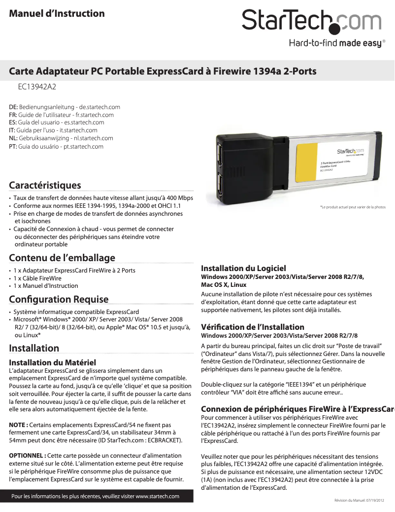 Image de la première page du manuel de l'appareil EC13942A2