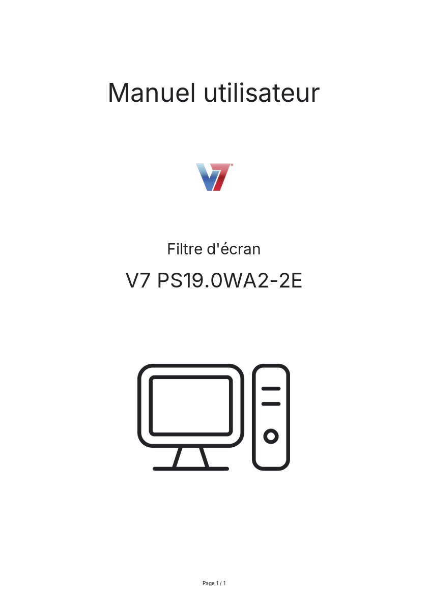 Image de la première page du manuel de l'appareil PS19.0WA2-2E