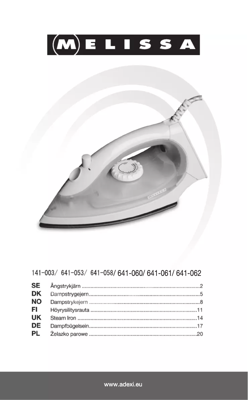 Page n°1 - Manuel utilisateur Melissa 641058