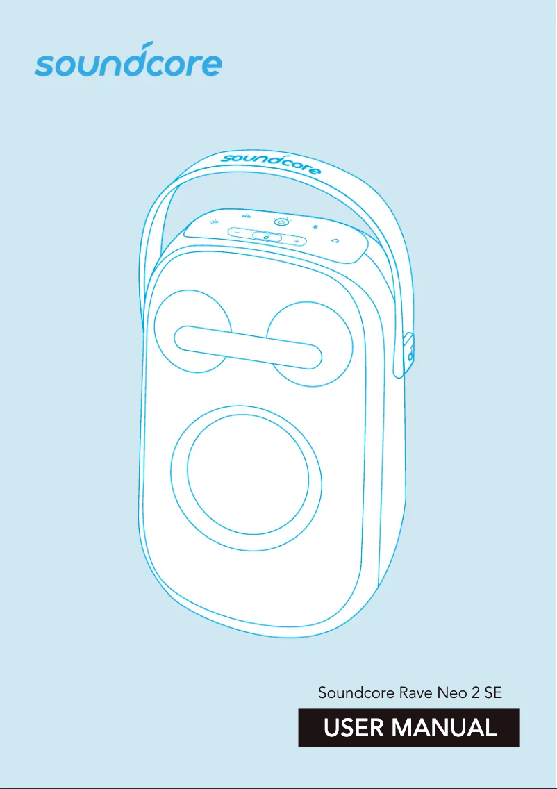 Page 1 de la notice Manuel utilisateur Soundcore Rave Neo 2 SE