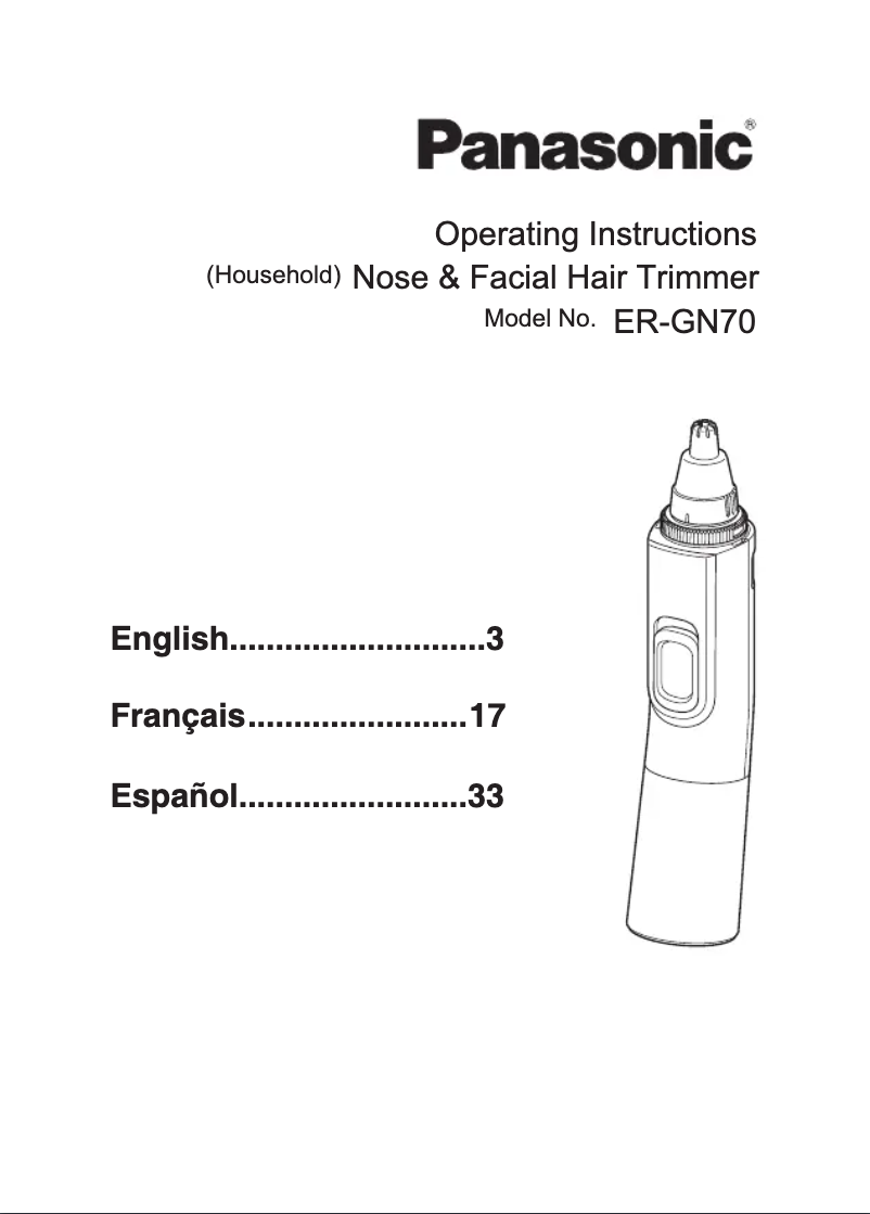 Page n°1 - Manuel utilisateur Panasonic ER-GN70