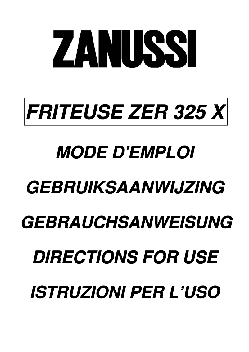 Page n°1 - Manuel utilisateur Zanussi ZER325X