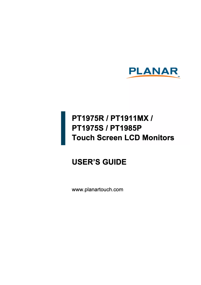 Page 1 de la notice Manuel utilisateur Planar PT1985P