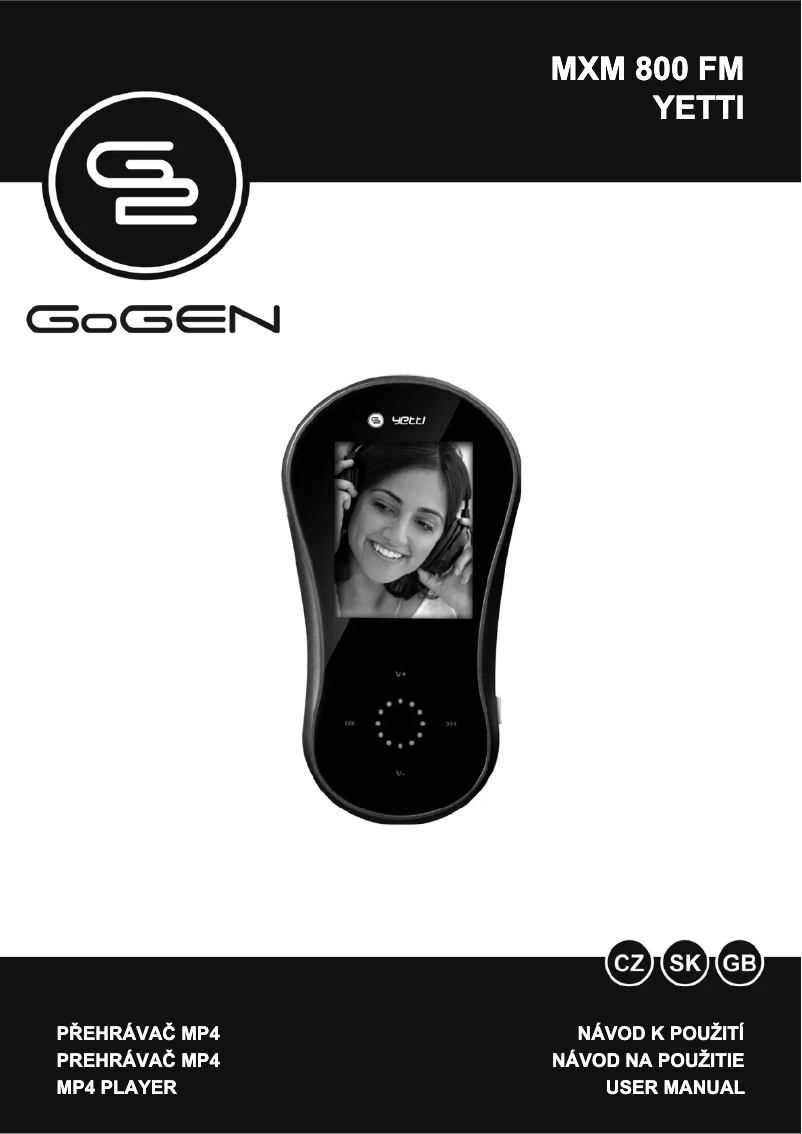 Page 1 de la notice Manuel utilisateur GoGen MXM800FM4GB