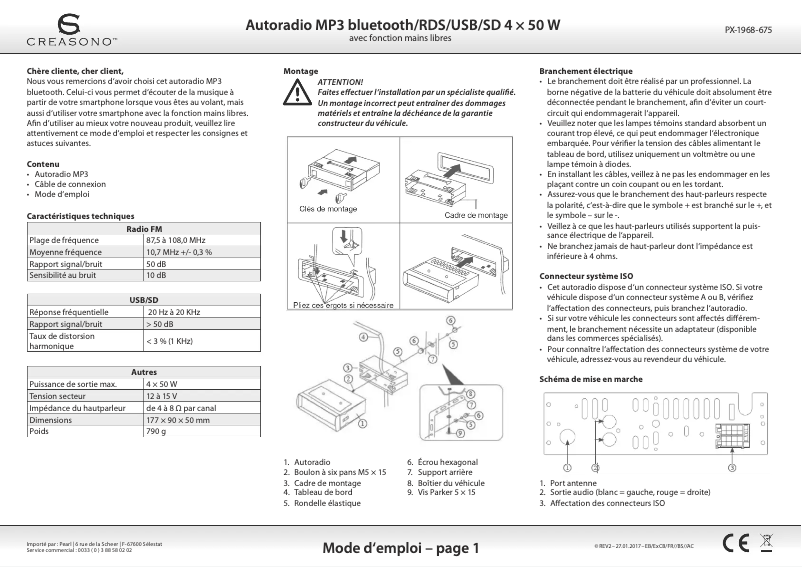 Image de la première page du manuel de l'appareil PX-1968-675
