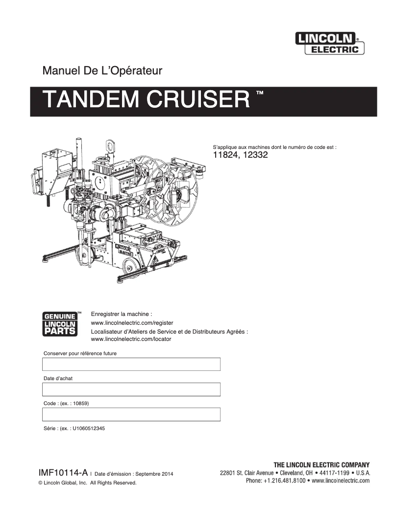 Imagen de la primera página del manual del dispositivo Tandem Cruiser
