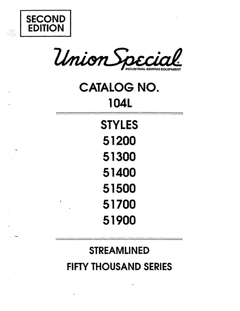 Page n°1 - Manuel utilisateur Union Special 51400BP