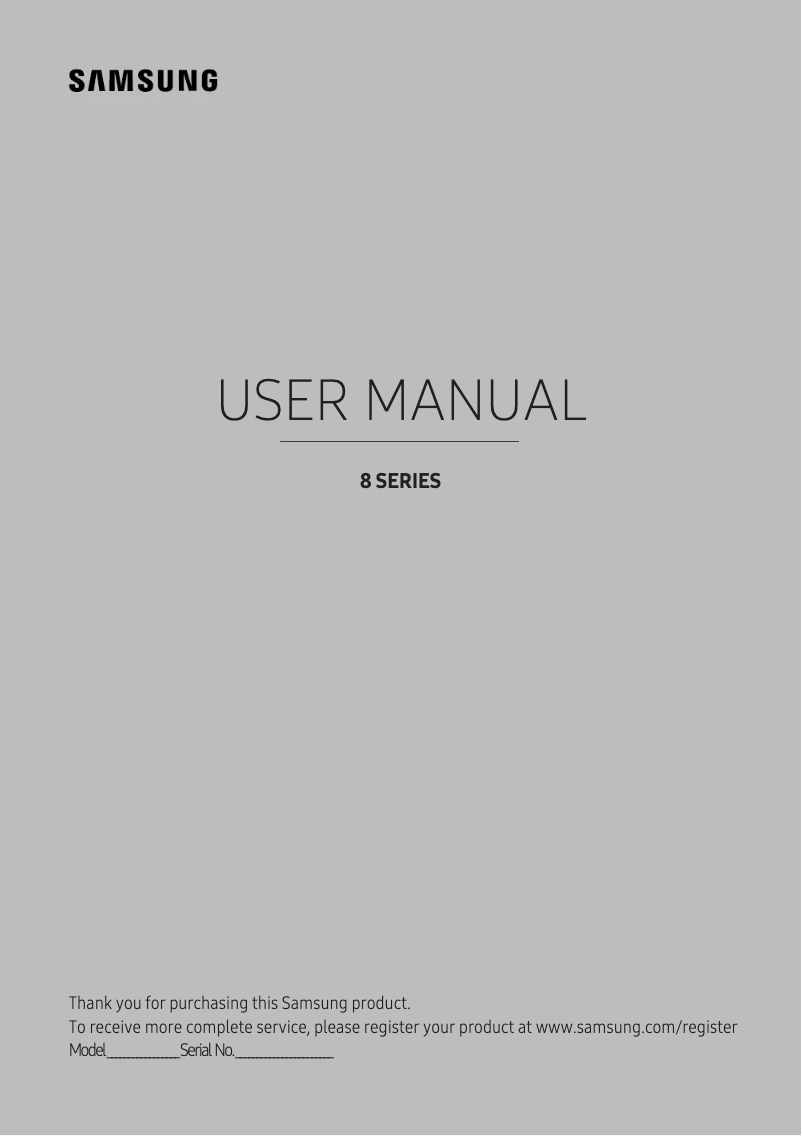 Image de la première page du manuel de l'appareil UE65KS8000TXXU