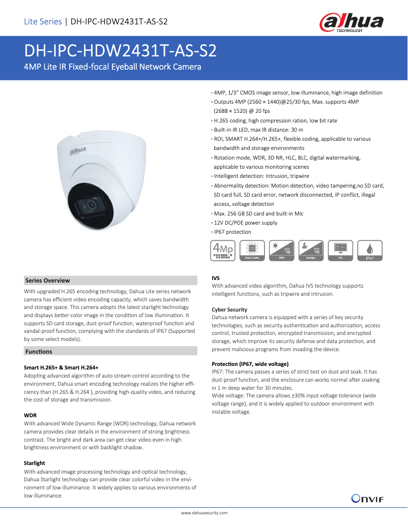 Image de la première page du manuel de l'appareil IPC-HDW2431T-AS-S2