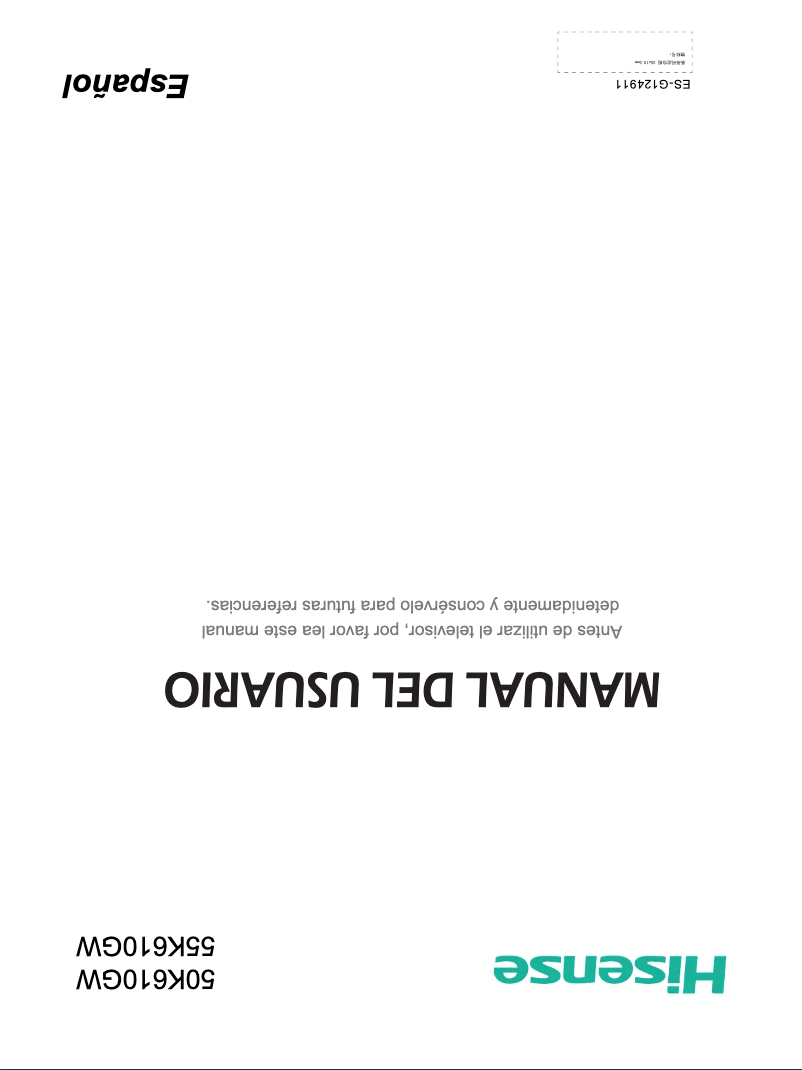 Page 1 de la notice Manuel utilisateur Hisense 50K610GW