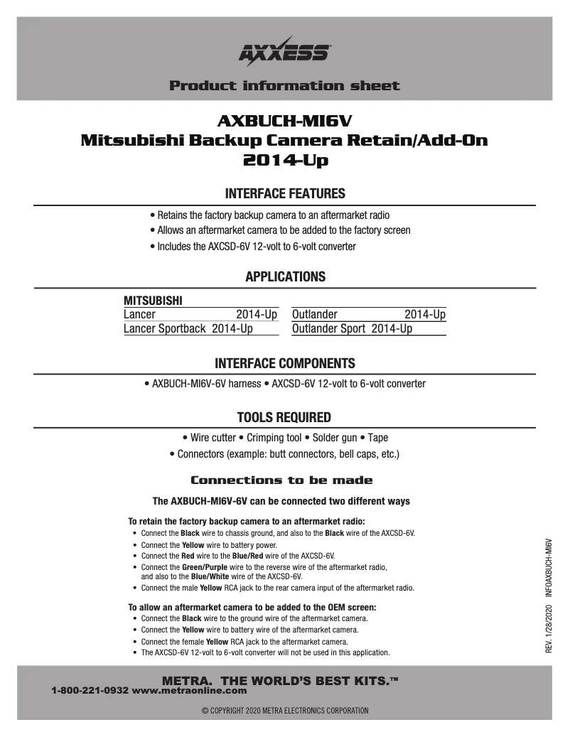Página 1 del manual Ficha técnica AXESS AXBUCH-MI6V