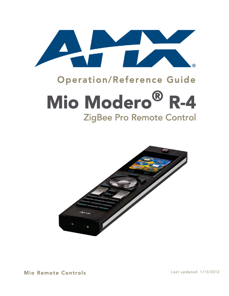 Page 1 de la notice Manuel utilisateur AMX MIO-R4