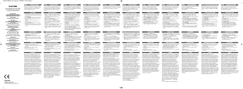 Page 1 de la notice Manuel utilisateur Salter 397