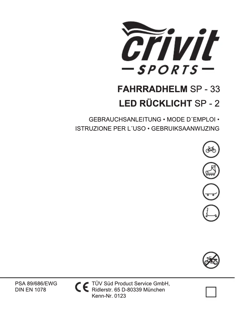 Page n°1 - Manuel utilisateur Crivit IAN 064300