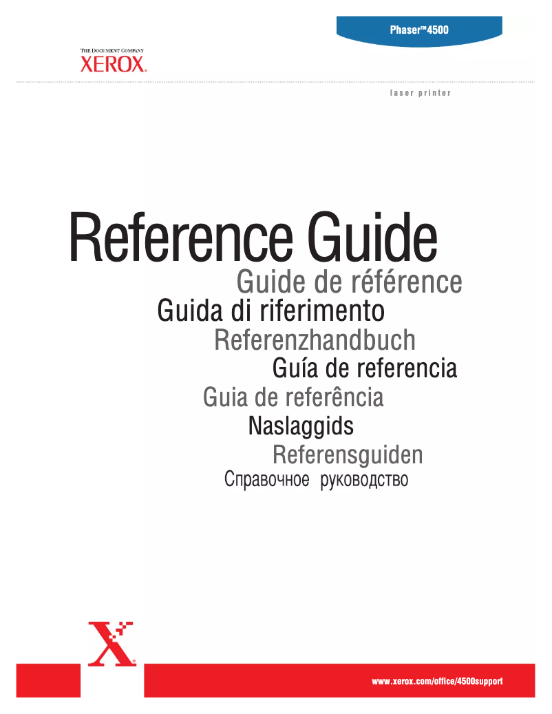 Image de la première page du manuel de l'appareil Phaser 4500