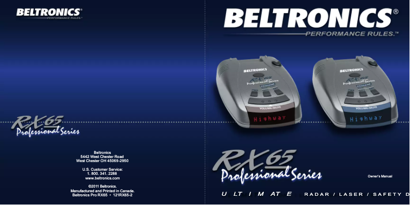 Image de la première page du manuel de l'appareil RX65