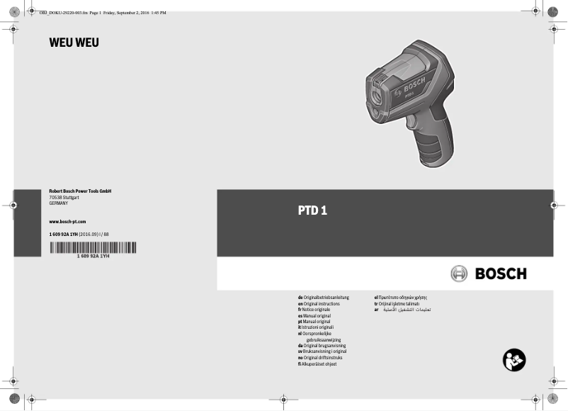 Image de la première page du manuel de l'appareil PTD 1