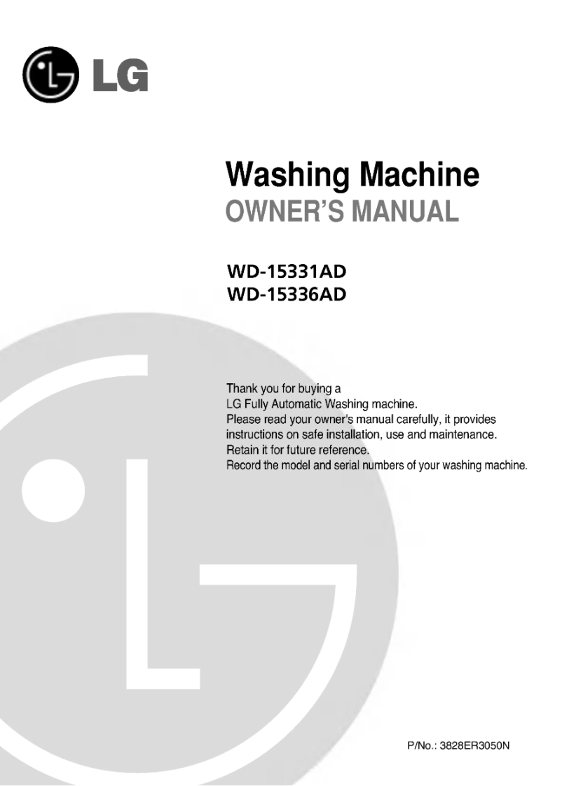 Page n°1 - Manuel utilisateur LG WD-15336AD