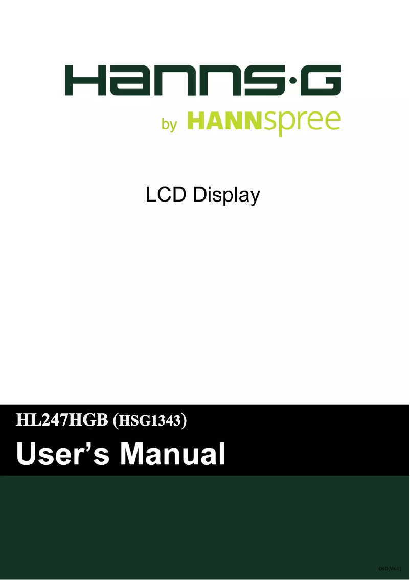 Page 1 de la notice Manuel utilisateur Hannspree Hanns.G HL 247 HGB