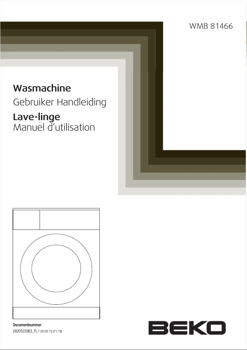 Page n°1 - Manuel utilisateur Beko WMB 81466