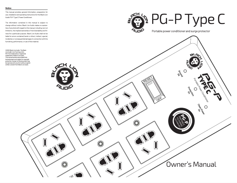 Page n°1 - Manuel utilisateur Black Lion Audio PG-P Type C