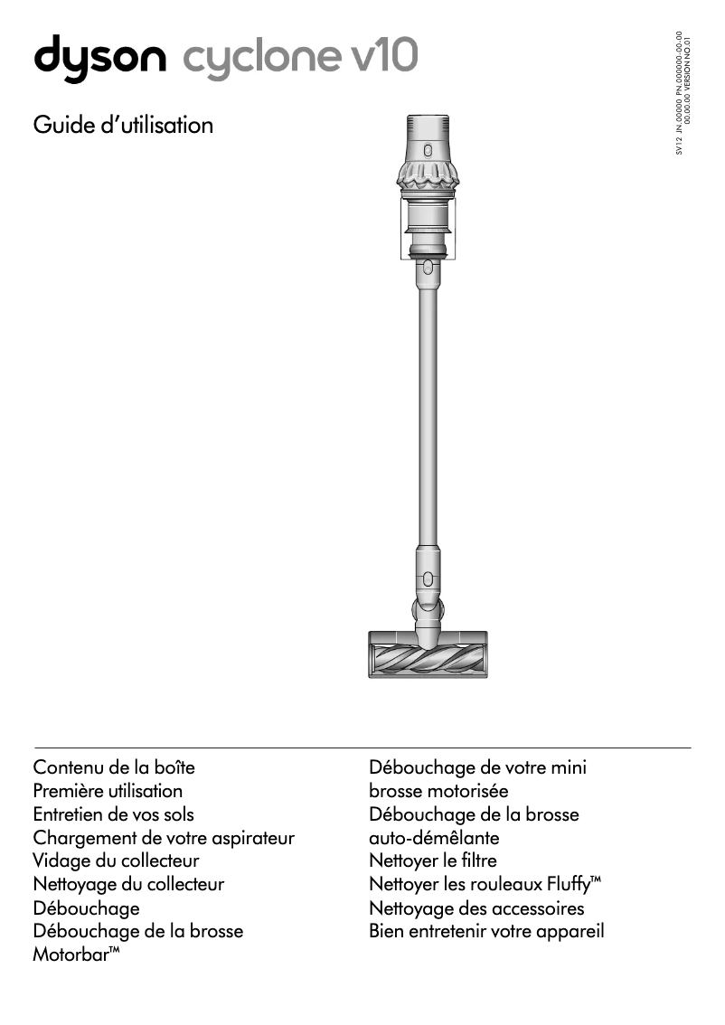Page n°1 - Manuel utilisateur Dyson V10 Absolute+