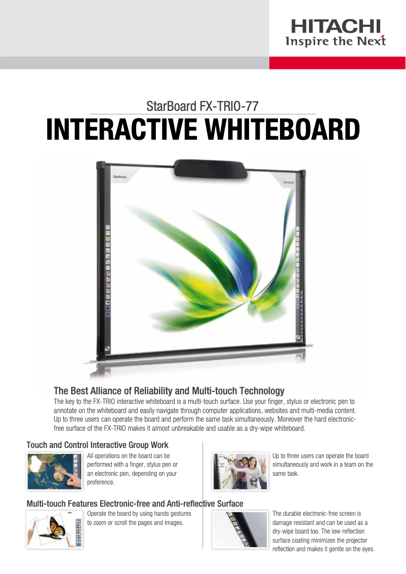 Página 1 del manual Manual de usuario Hitachi StarBoard FX-TRIO-77