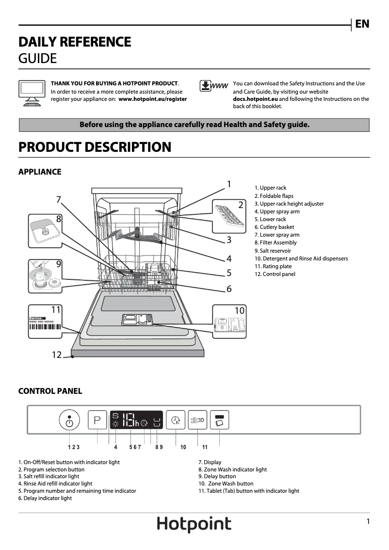 Page n°1 - Manuel utilisateur Hotpoint HIO 3C24 W C UK