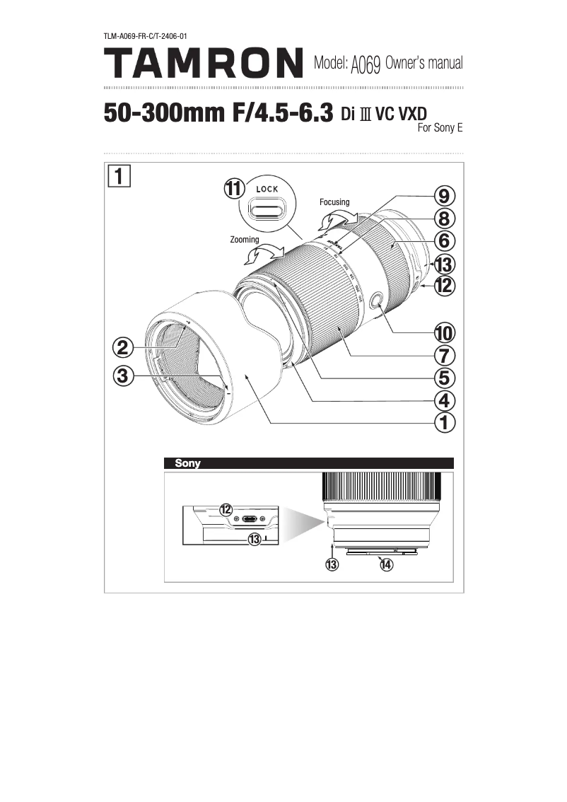 Page n°1 - Manuel utilisateur Tamron 50-300mm F/4.5-6.3 Di III VC VXD