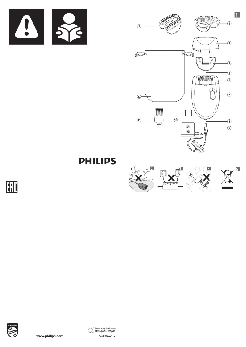 Page n°1 - Manuel utilisateur Philips Satinelle Essential HP6428