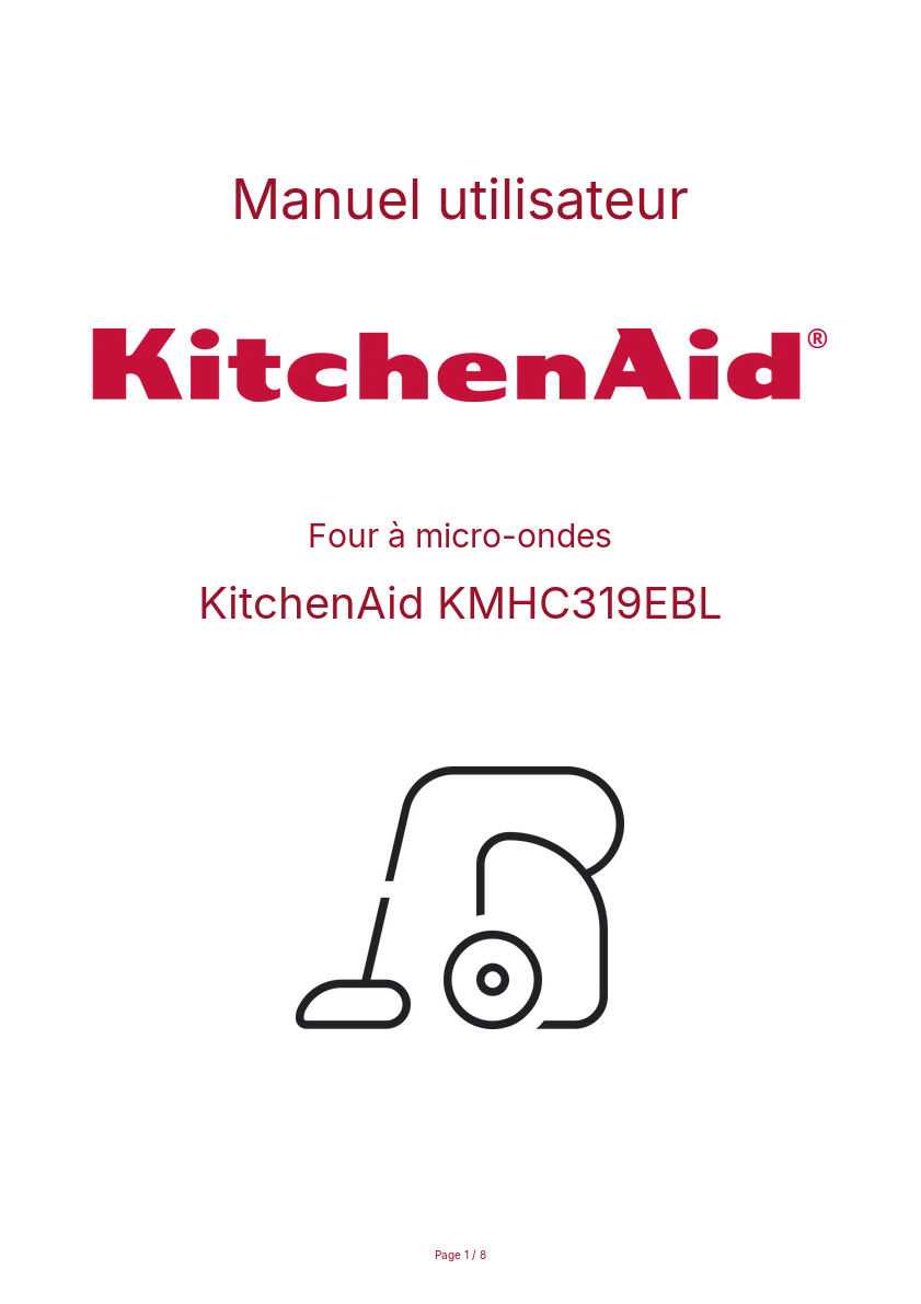 Page n°1 - Manuel utilisateur KitchenAid KMHC319EBL