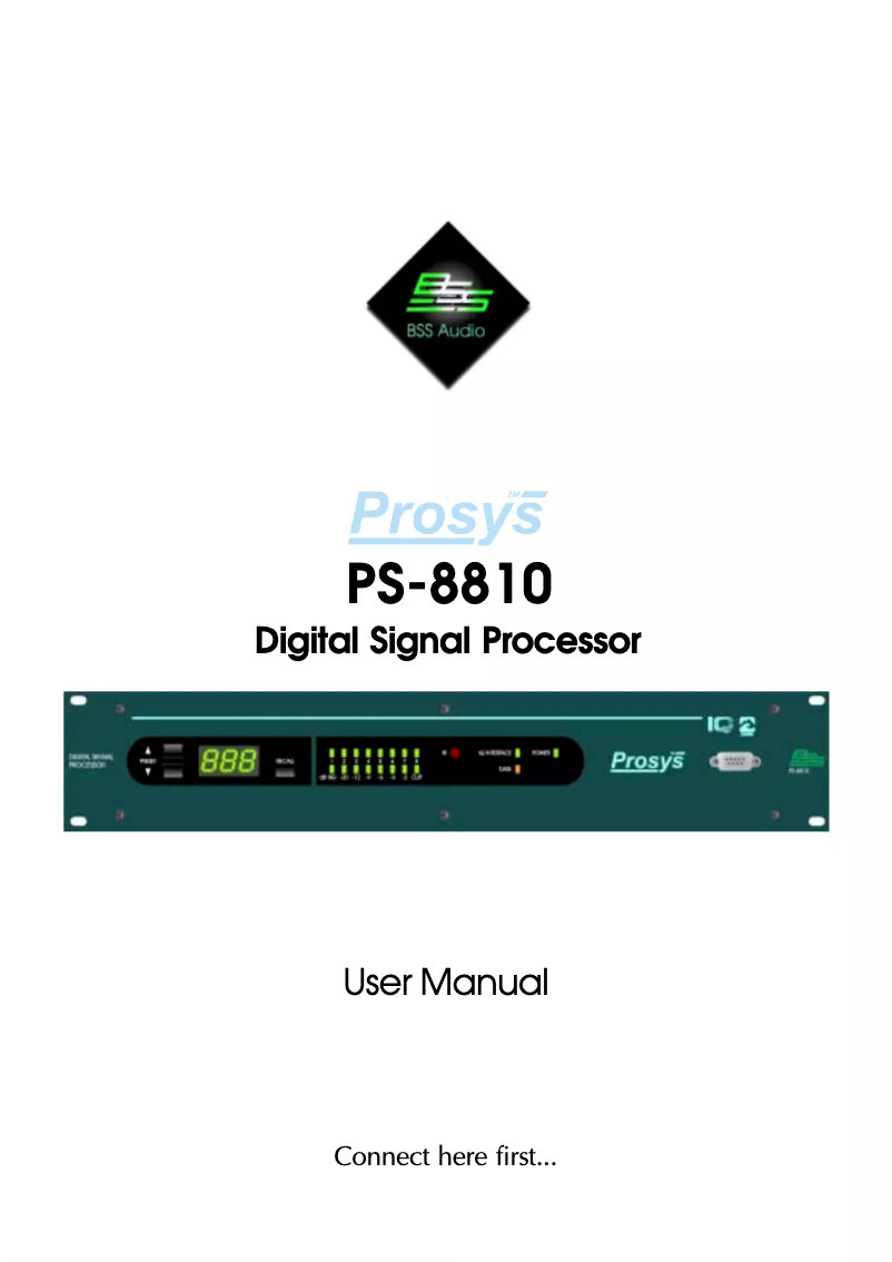 Page n°1 - Manuel utilisateur BSS Audio PS-8810