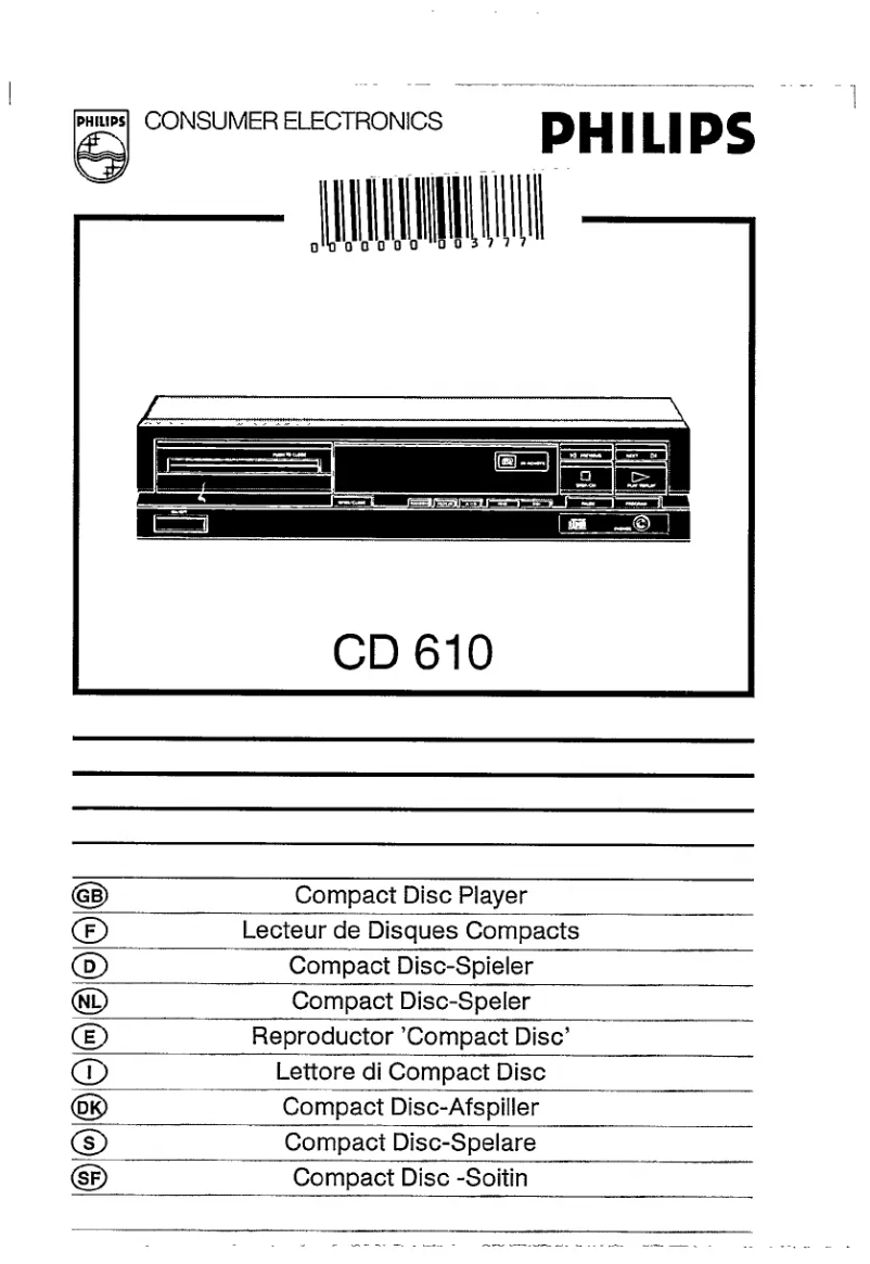 Page n°1 - Manuel utilisateur Philips CD610