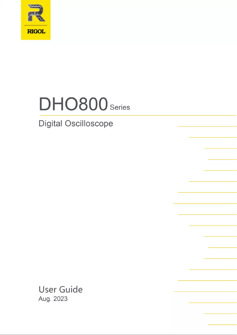Page n°1 - Manuel utilisateur Rigol DHO804