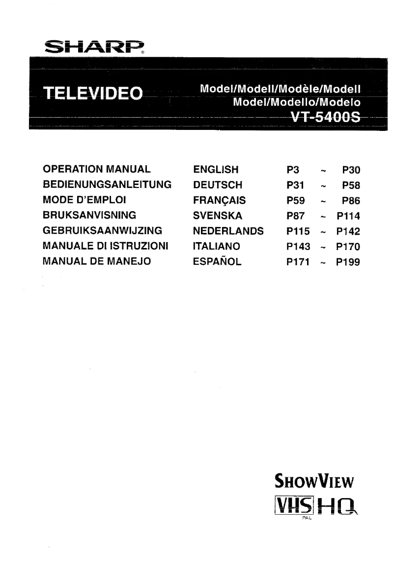 Página 1 del manual Manual de usuario Sharp VT-5400S