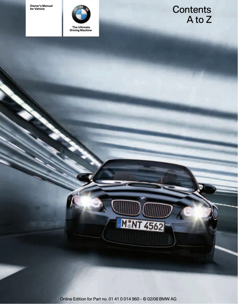 Page 1 de la notice Manuel utilisateur BMW M3 Coupe (2008)