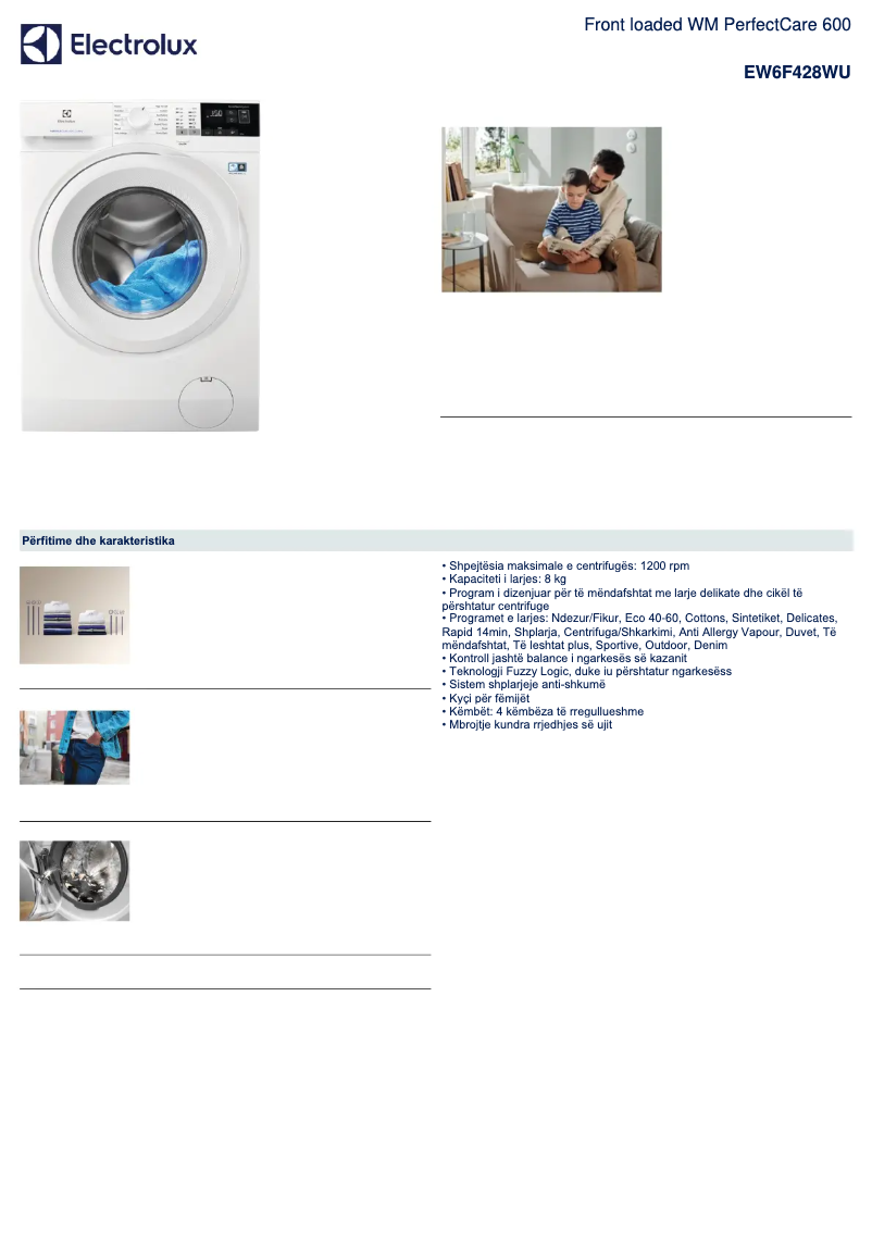 Image de la première page du manuel de l'appareil EW6F428WU