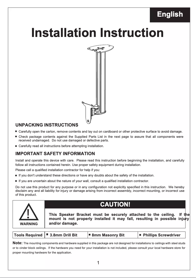 Página 1 del manual Manual de usuario Techly ICA-SP SSCL03