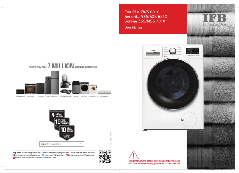 Page 1 de la notice Manuel utilisateur IFB Senorita VXS 6510